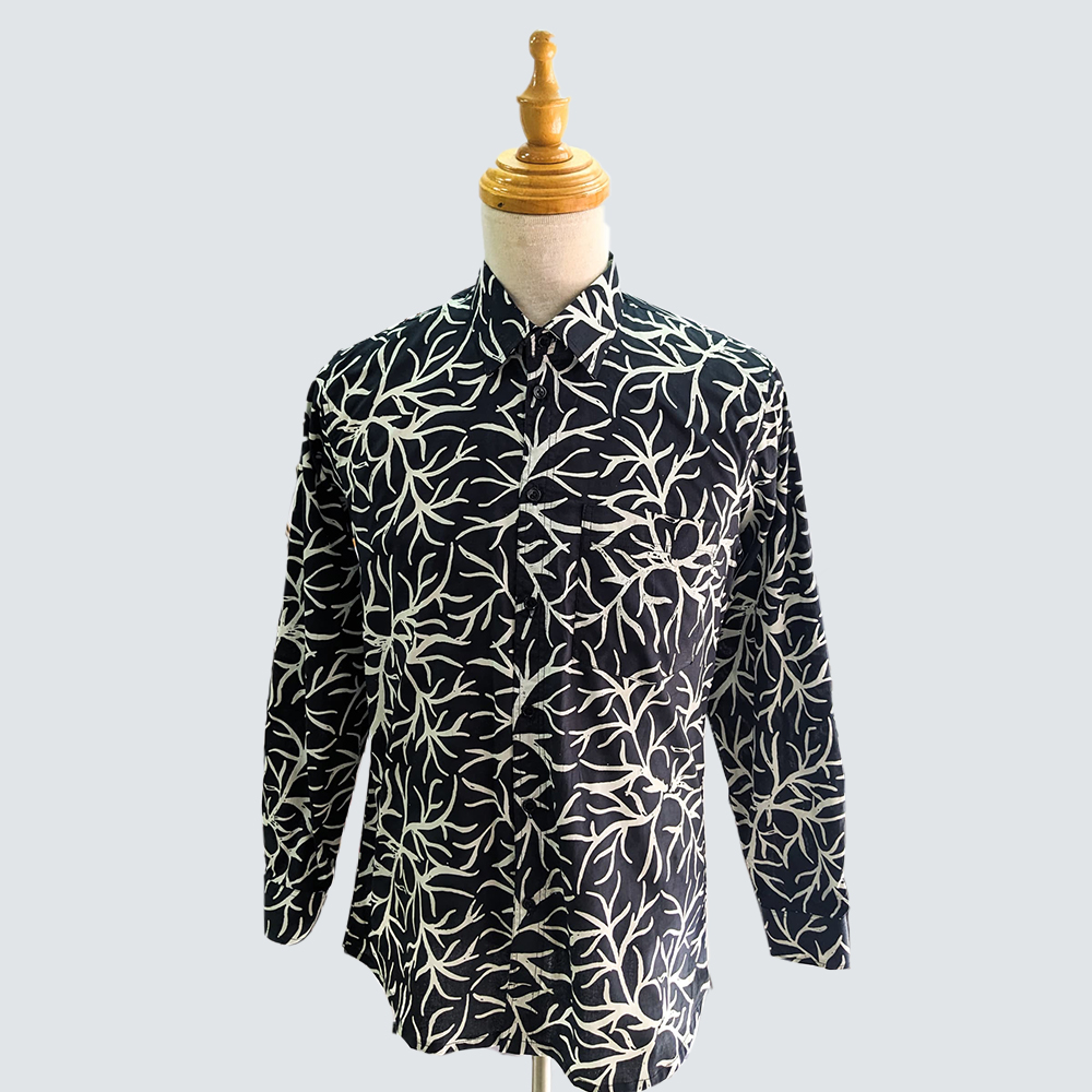 BitPixel Leafy Elegance Batik Shirt